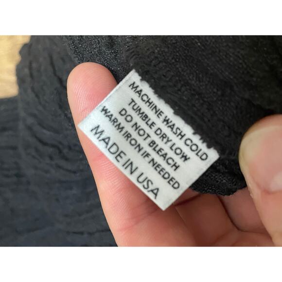 Only Child Women's Large Black Linen Gauze Park Dress Lagenlook Pockets minimal - Picture 4 of 5